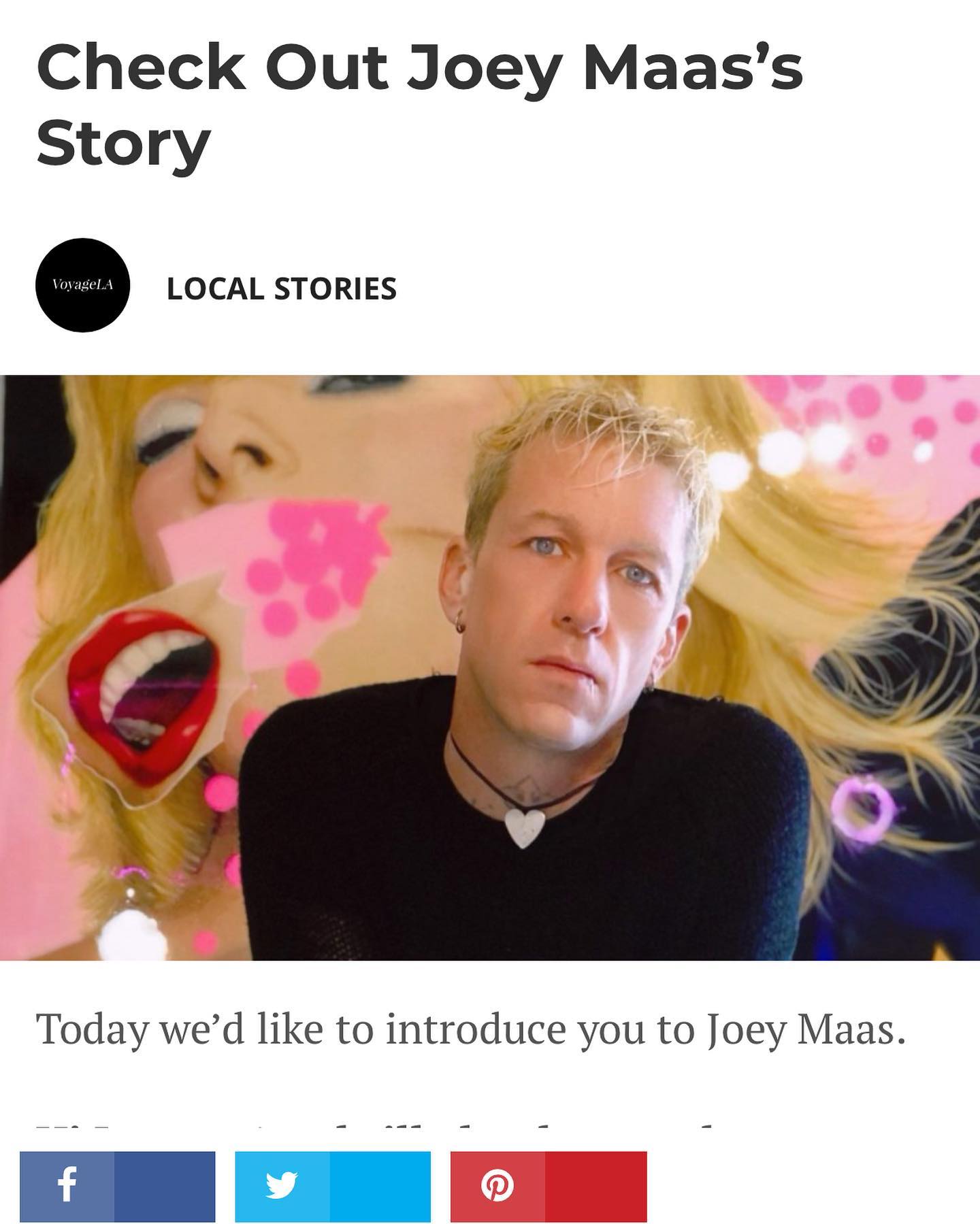 My interview in Voyage LA went live today. Check it at http://voyagela.com/interview/check-out-joey-maass-story/